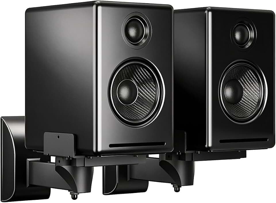 suptek Speaker Wall Mount Adjustable for Large Bookshelf Speaker Mounts