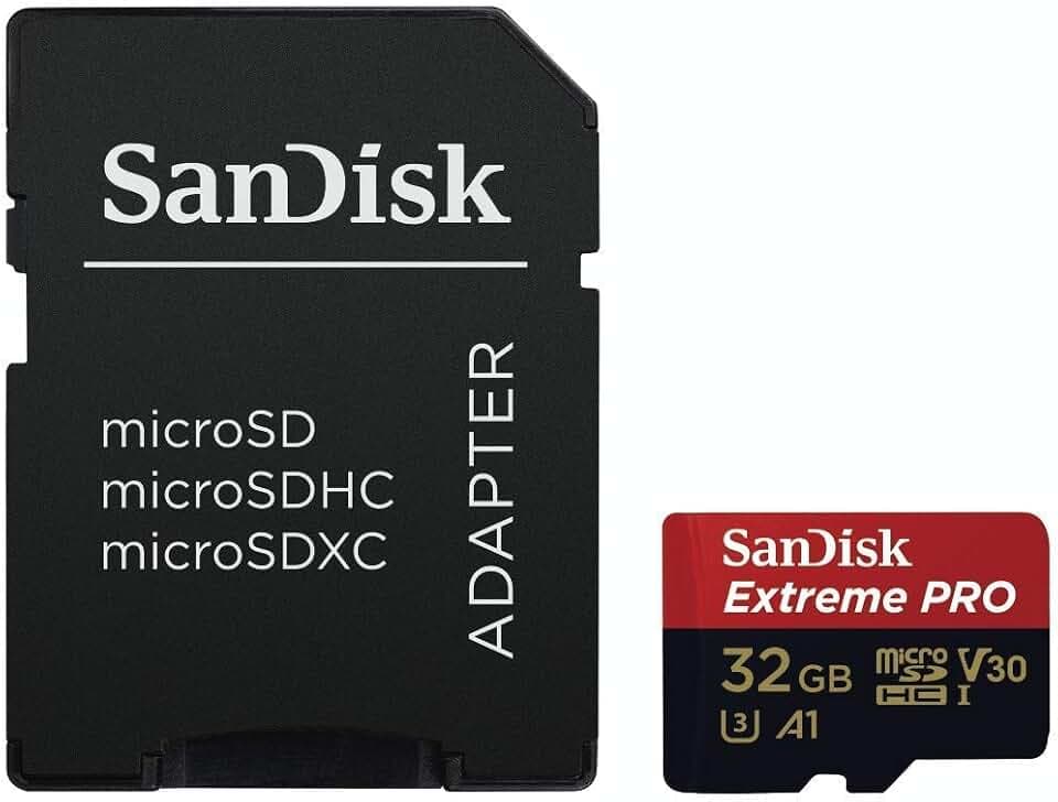SanDisk Extreme PRO microSDHC UHS-I Speicherkarte 32 GB + Adapter & RescuePRO Deluxe (Für Smartphones, Actionkameras oder Drohnen, A1, Class 10, V30, U3, 100 MB/s Übertragung)