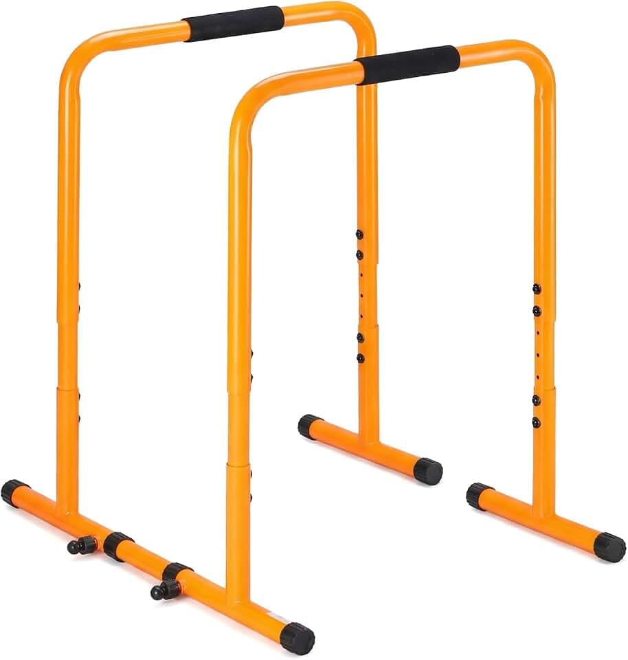 OLIXIS Dip Bar, Adjustable Heavy Duty Dip Station with Soft Foam Handles