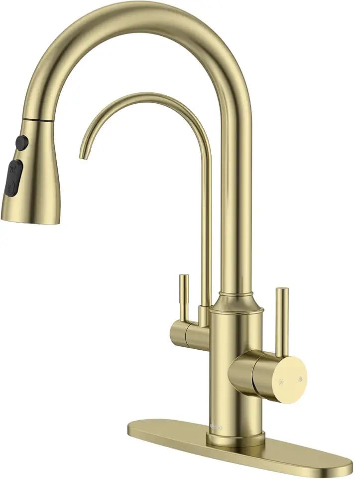 APPASO 3 in 1 Kitchen Faucet with Pull Down Sprayer & Water Filter Spout