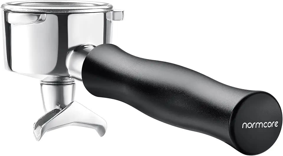 Normcore 54mm Double Spout Portafilter with Basket - Anodized Aluminum Handle and 18g Basket - Fit 54mm Breville/Sage Machines