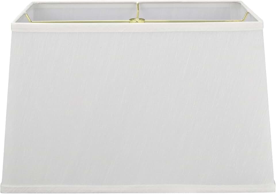 Aspen Creative 32049 Transitional Rectangle Hardback Shape Spider Construction Lamp Shade in Off White, 16" wide, Top:(8" + 14") Bottom:(10 + 16") x Height: 10"