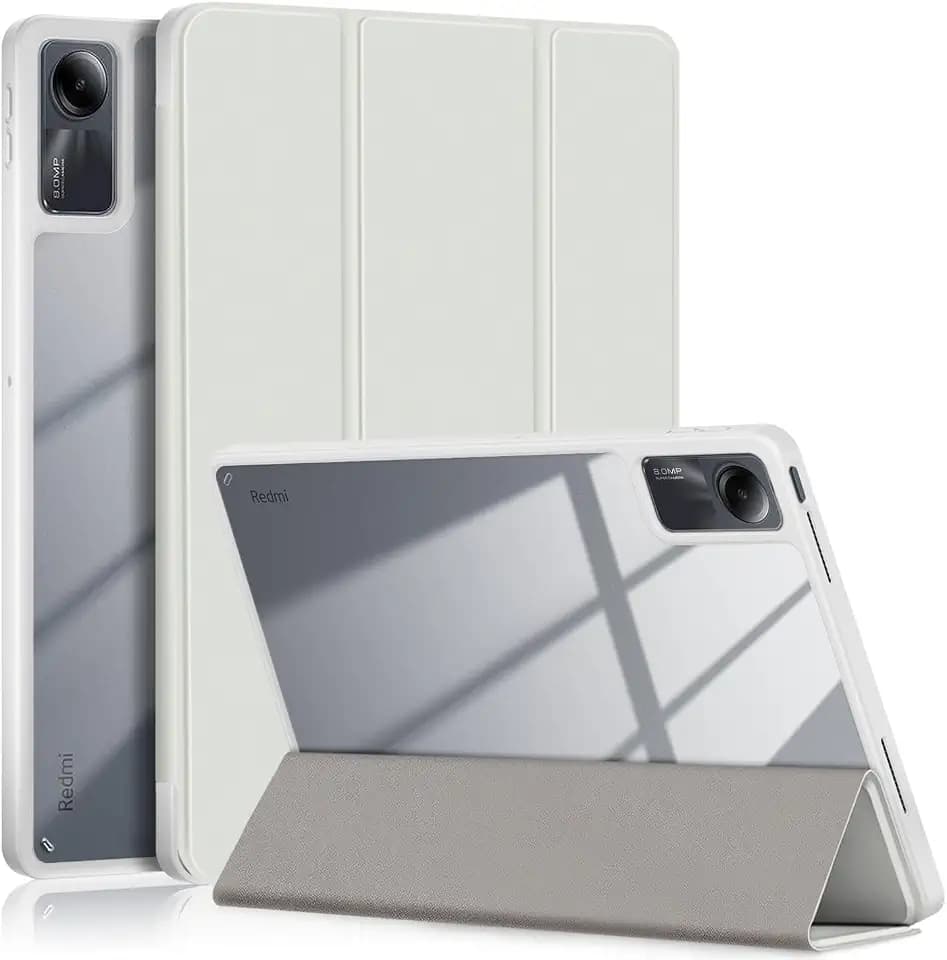 Gylint Case for Xiaomi Redmi Pad SE 11'' 2023, Hybrid Slim Case Cover [Built-in Pencil Holder] Shockproof Cover with Clear Transparent Back Shell for Xiaomi Redmi Pad SE Gray