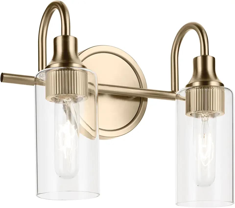 Kichler Kavi 2-Light Bathroom Vanity Light, Champagne Bronze