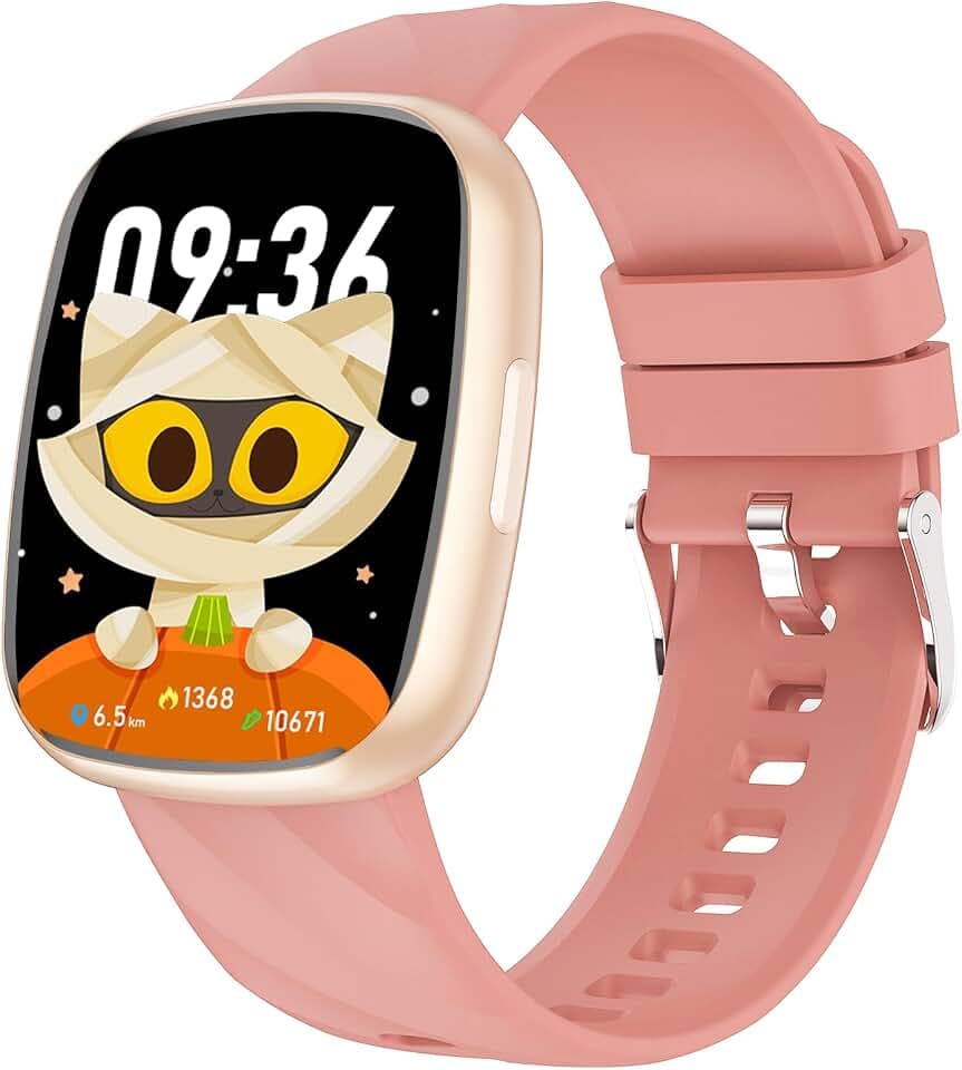 CATGIFF Smartwatch Kinder, Fitness Tracker 100+ Sportmodi, 1.75" Fitnessuhr mit Schrittzähler, Pulsmesser SpO2 Stress Schlafmonitor, Wecker, Kinder Geschenke für Jungen Mädchen 5-16 Jahren (Gold)
