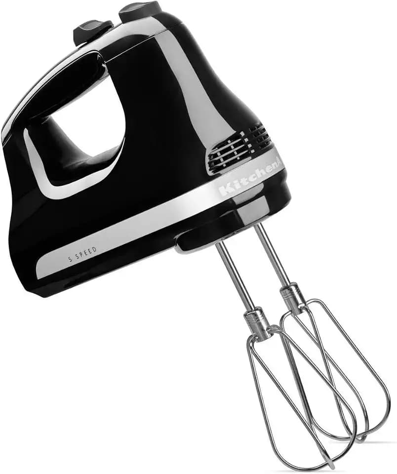 KitchenAid 5KHM5110BOB Handmixer mit 5 Geschwindigkeiten, Onyxschwarz, Korpus: Kunststoff,
