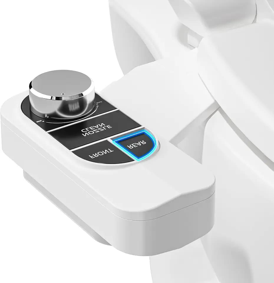 SAMODRA Non-Electric Bidet Attachment for Toilet – Self-Cleaning Dual Nozzle (Frontal & Rear Wash), Adjustable Water Pressure, Fits Most Toilets, Easy Installation (Classic Black/Silver)