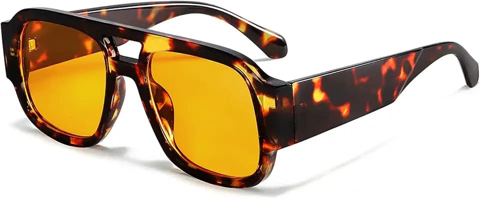 TYA Retro Oversized Aviator Sunglasses for Women Men 2026 Square Double Bridge Trendy Sun Glasses UV400