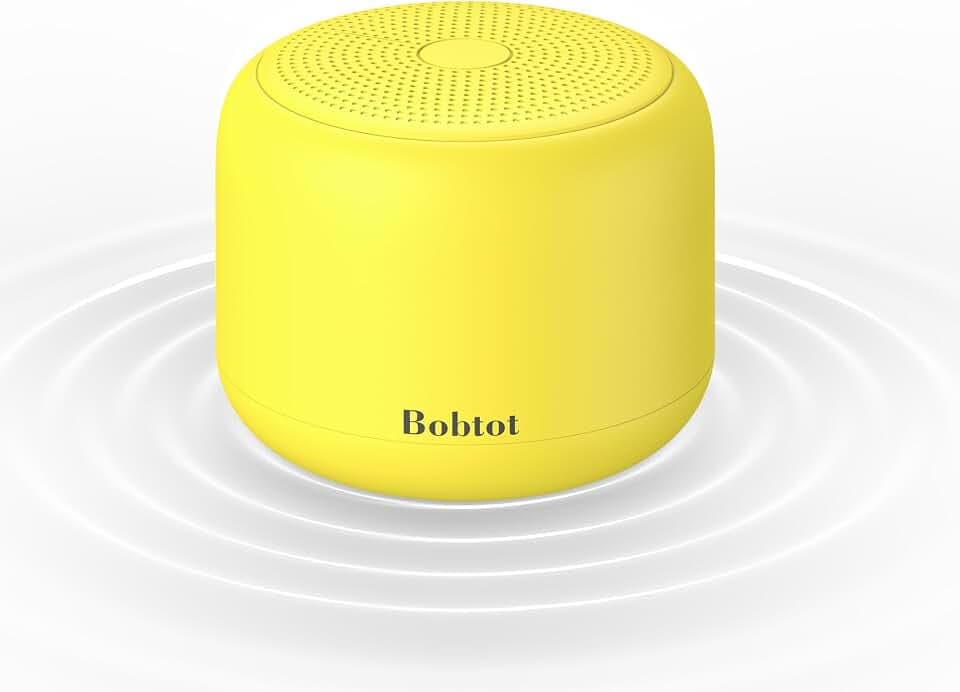 Bobtot Portable Bluetooth Speakers with Strap Mini Speaker, Yellow