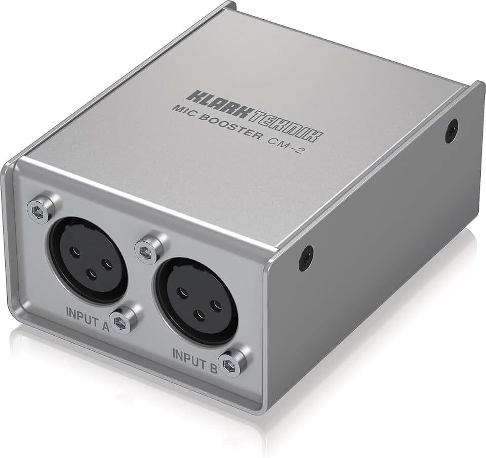 Klark Teknik MIC BOOSTER CM-2 Dynamischer 2-Kanal-Mikrofonverstärker mit hochwertigen Vorverstärkern