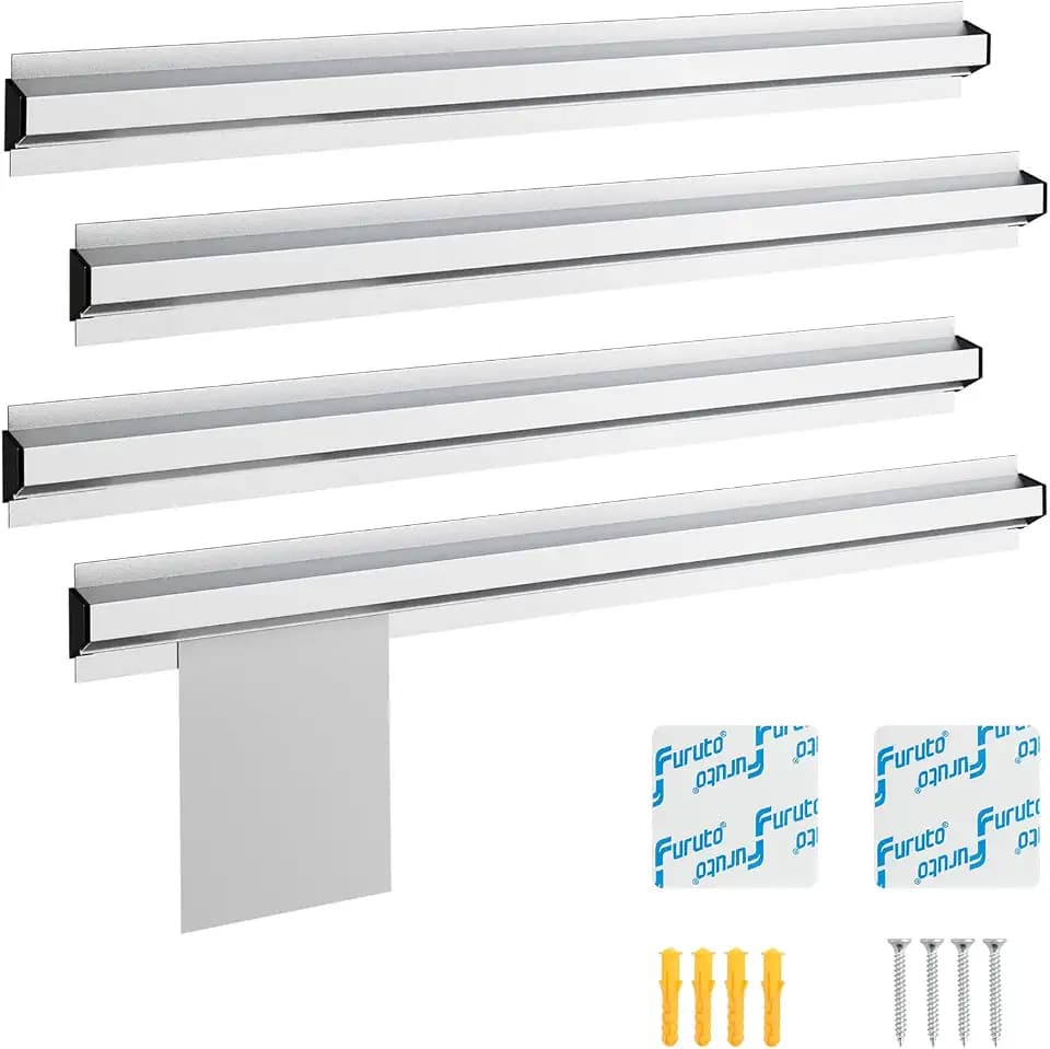 4 Pack 24 Inch Aluminum Ticket Holder for Restaurant, Slide Check Rack for Kitchen Orders, Cafe Bills, and Bar Tabs