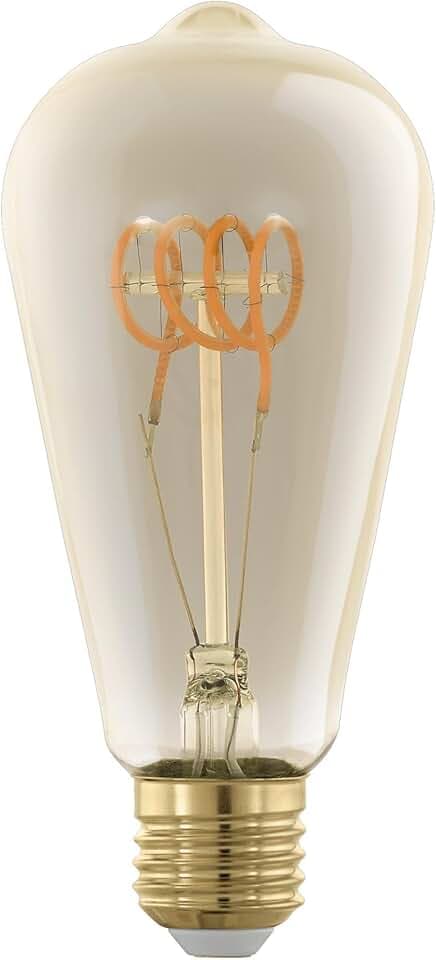 EGLO LED E27 Lampe Tag & Nacht, Amber Vintage Glühbirne mit Sensor