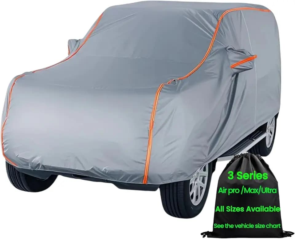 SUV Car Cover Waterproof All Weather for Automobiles, Outdoor Full Size Cover Rain Sun UV Protection with Zipper Cotton, Universal Fit for SUV Jeep 182" to 191"