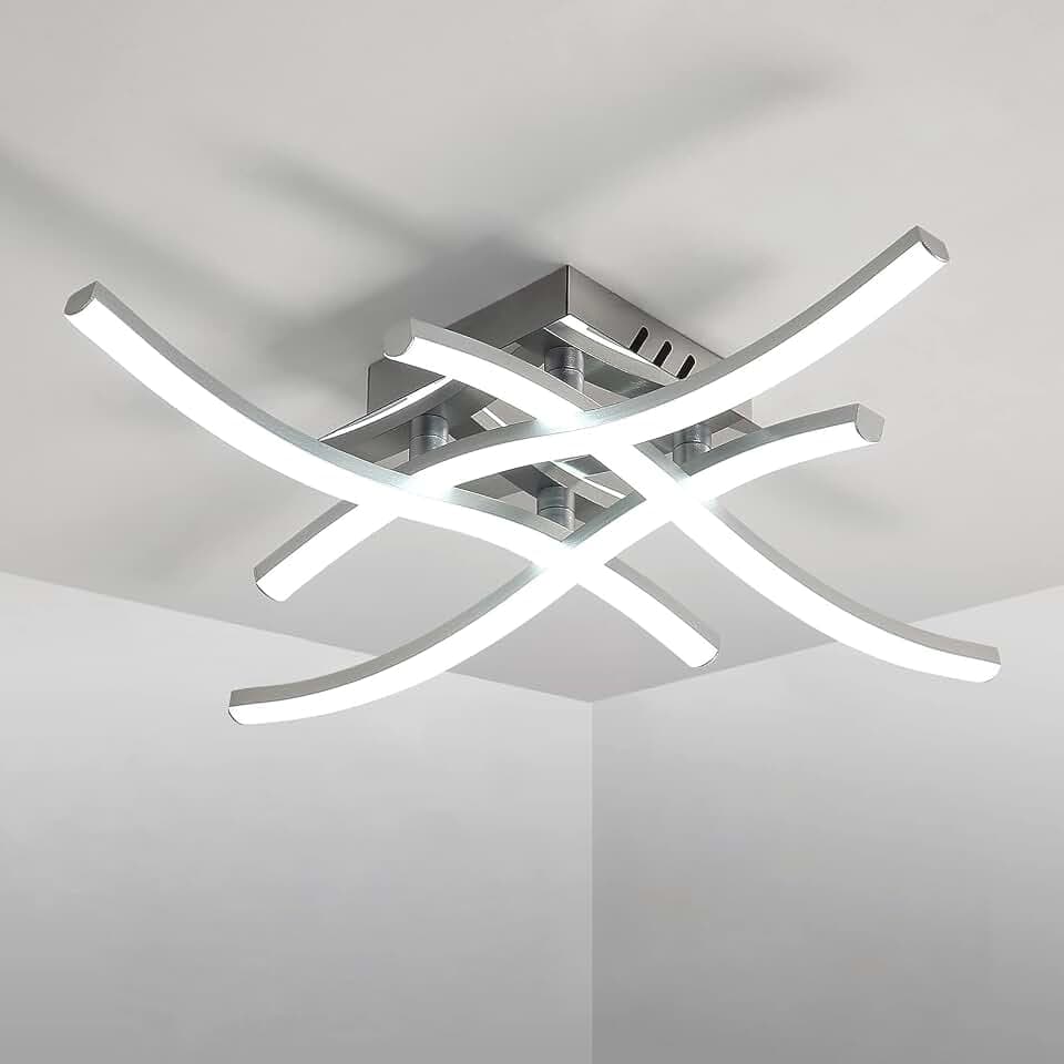 LED Deckenleuchte Modern, 24W 2300LM Deckenlampe Wellenform 6500K