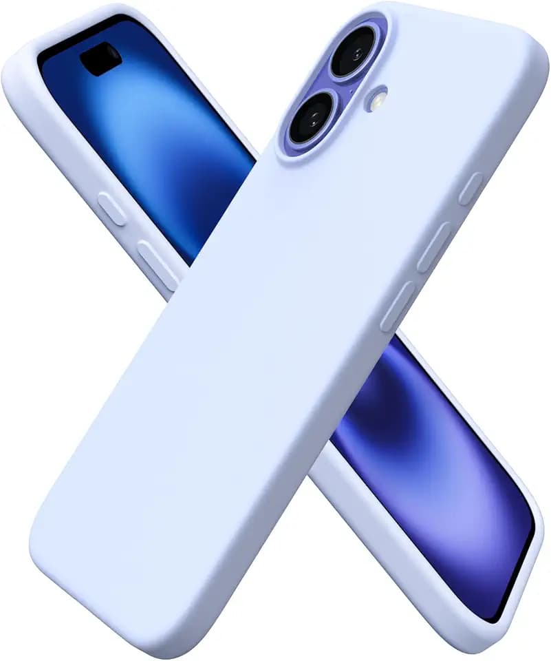 ORNARTO for iPhone 16 Case 6.1", Slim Liquid Silicone,Baby Blue