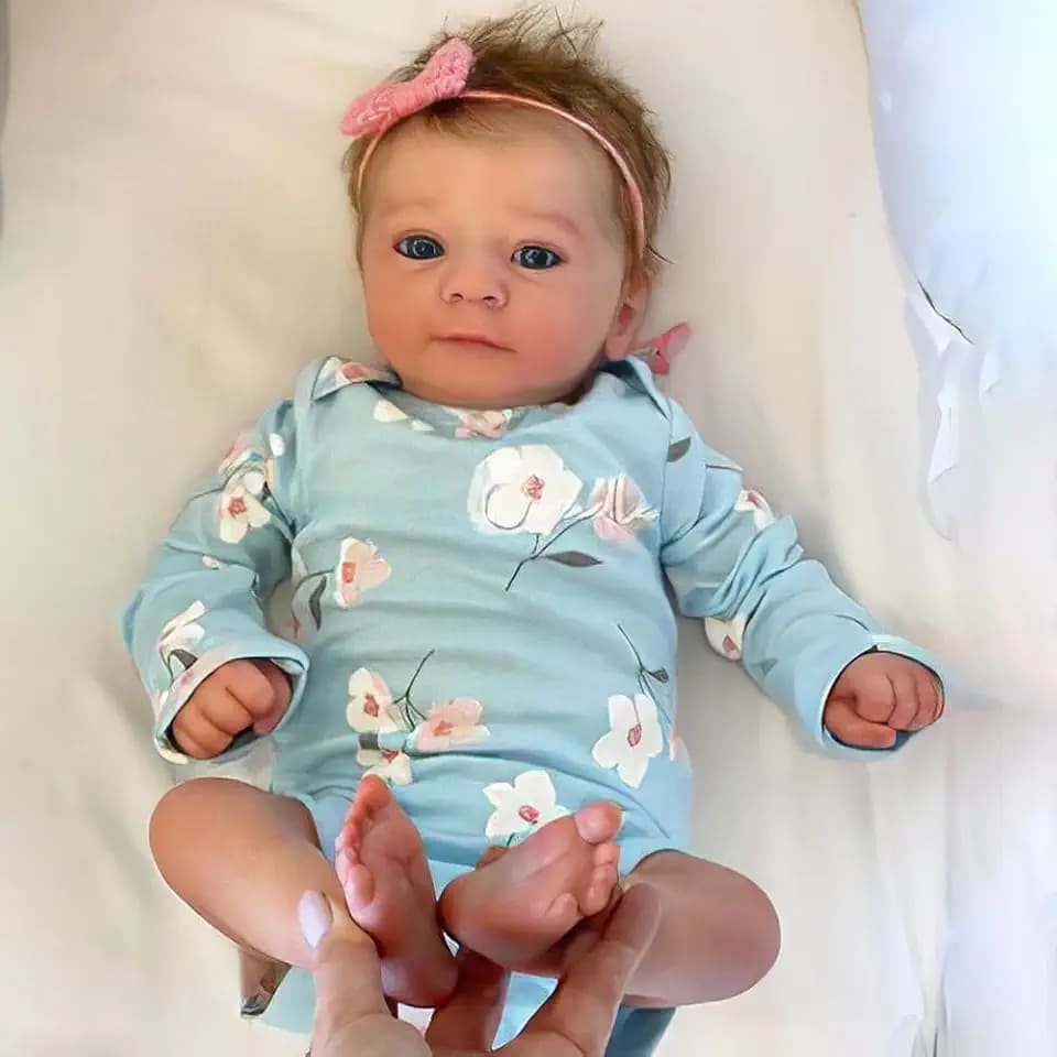Reborn Babypuppe Mädchen 18 Zoll Handgemachte Reborn Babys Weicher Baumwollstoff Körper Reborn Puppen Sie Sieht aus und fühlt Sich an wie EIN echtes Lebensechtes Baby