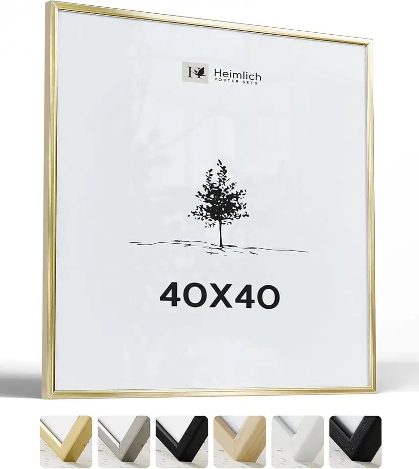 Heimlich Fotorahmen aus Aluminium – 40 x 40 cm, Gold