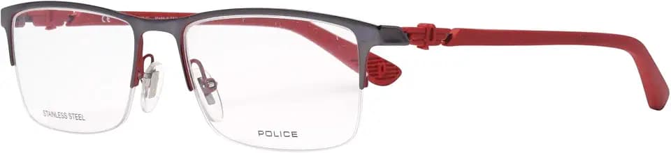Police Unisex Pitch 1 Sunglasses, Metalisiert Aluminium-Matt Ziegelfarben-rot, XL