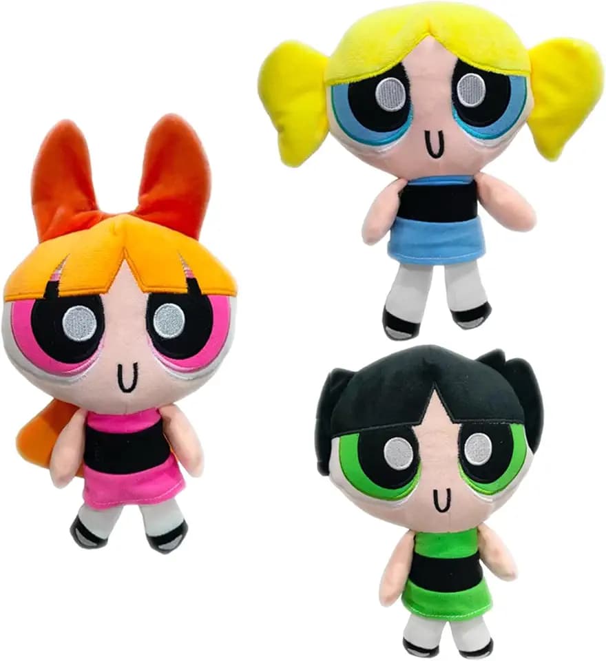 3pcs 22cm/8in Power Plush Girl Toy Cute Stuffed Plush Doll for Kids Fans Christmas Birthday Gifts