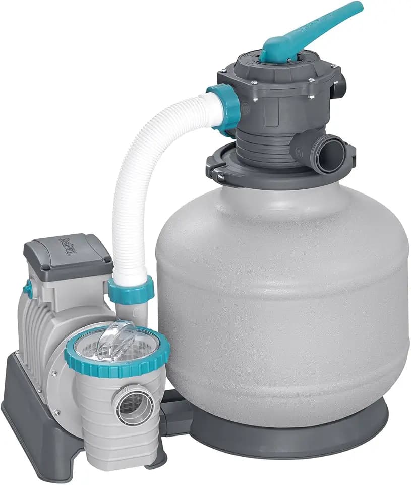 Bestway Sandfilterpumpe für oberirdischen Pool, 11.355 l – 62 cm x 48,5 cm x 67 cm – Grau/Grün