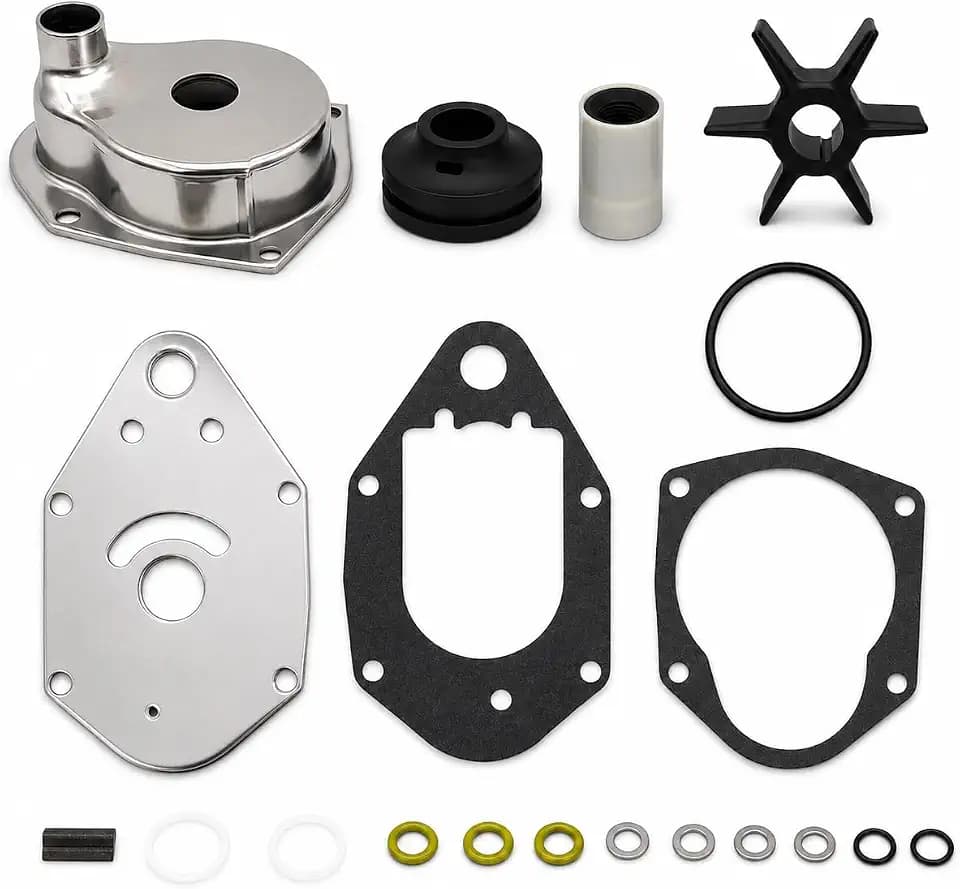 FASWORX 812966A11 Water Pump Repair Kit for Mercury Mariner Force 40HP 45HP 50HP 55HP 60HP Outboard Motors, 46-812966A11 46-812966A12 812966A12, Standard Gearcase Water Pump Housing & Impeller