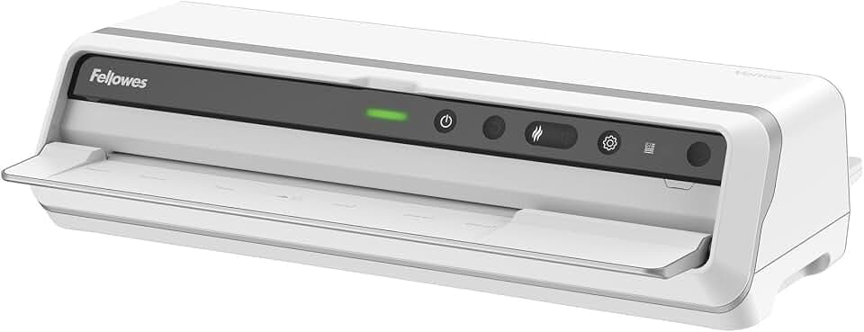 Fellowes Venus Laminiergerät A3 zum Heißlaminieren von 80-250 Mikron Laminierfolien, Intensivgebrauch, automatischer Rückwärtsgang, inkl. 10 Laminierfolien, weiß