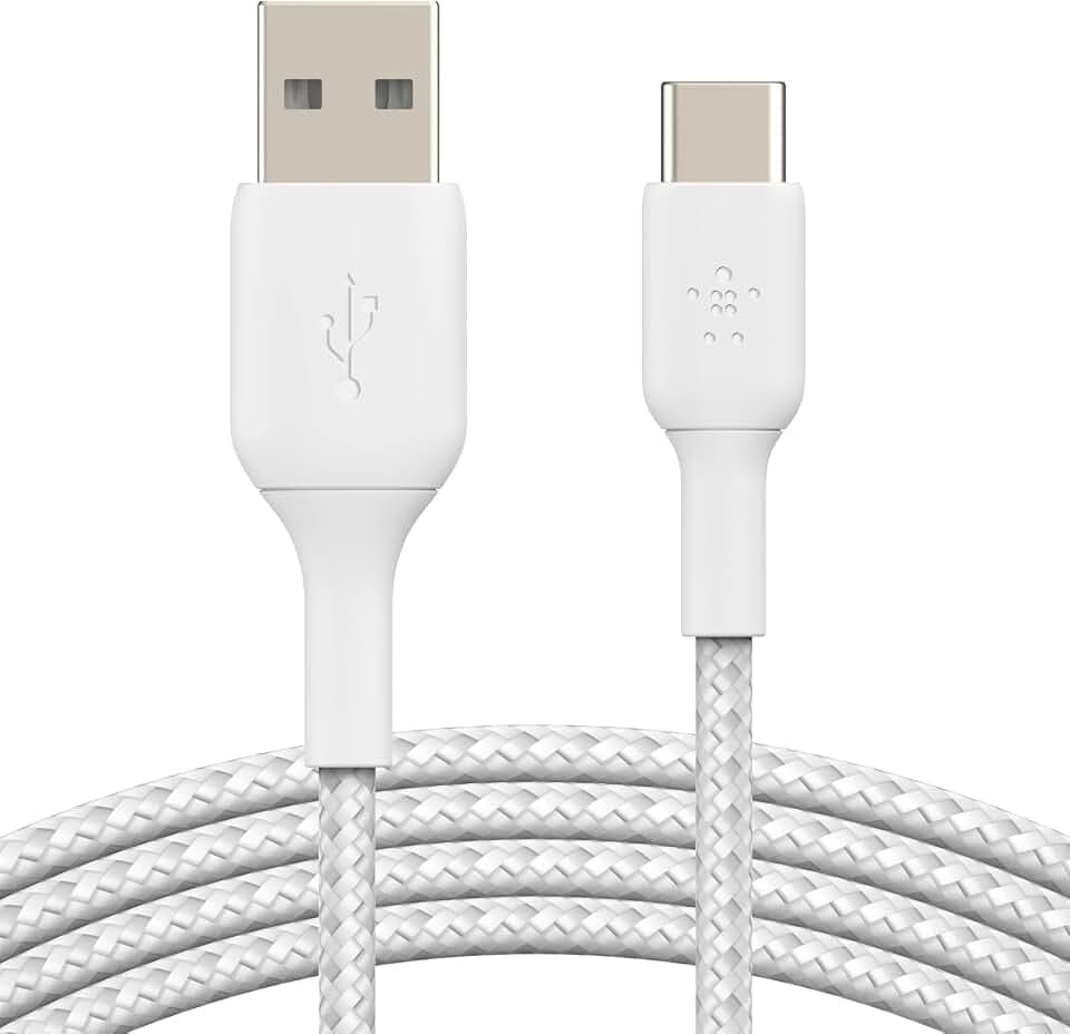 Belkin USB A to USB C 15W Braided Cable 3.3ft iPhone Charger Cord