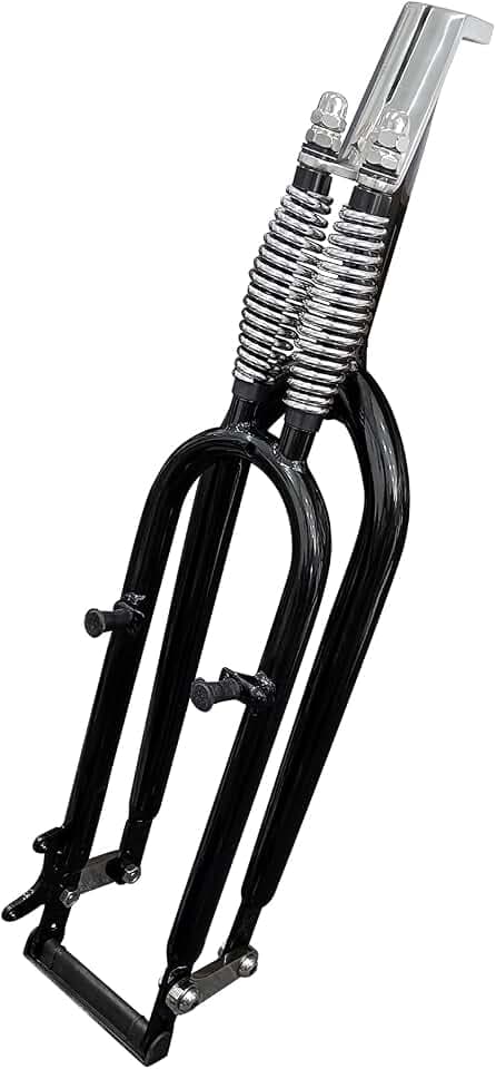 1 inch Threaded Bicycle Fork 26" Dual Springer Suspension Bike Fork, Classical Fork for Cruiser Chopper Bike, Disc Brake