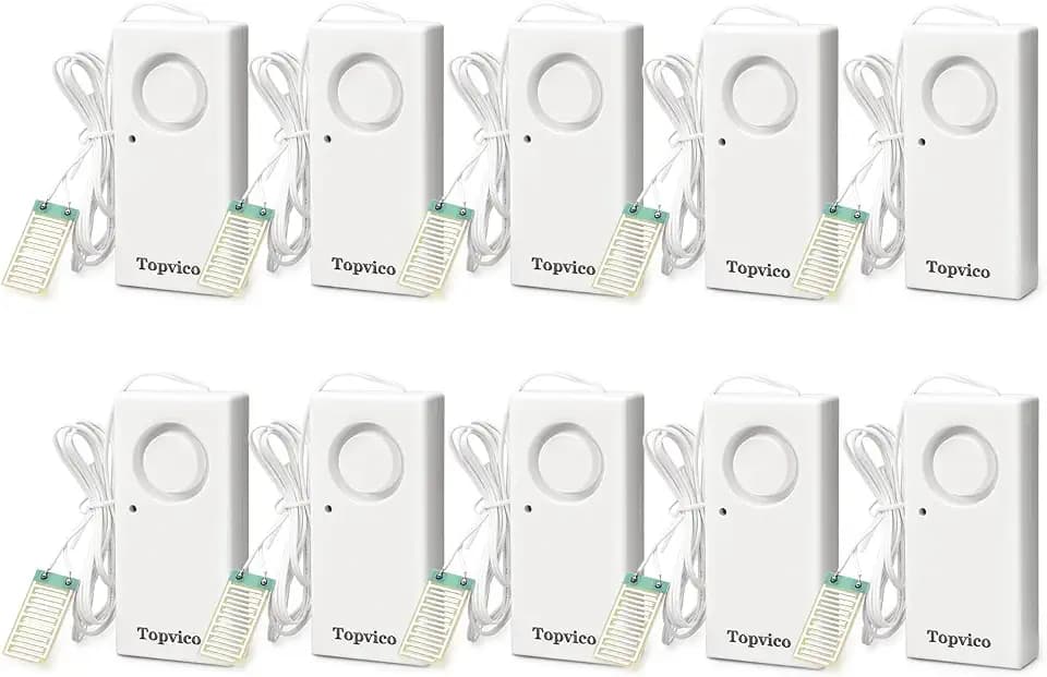 Water Leak Detector Alarm, 120dB, 37.8 Inches Cable, 10 Packs