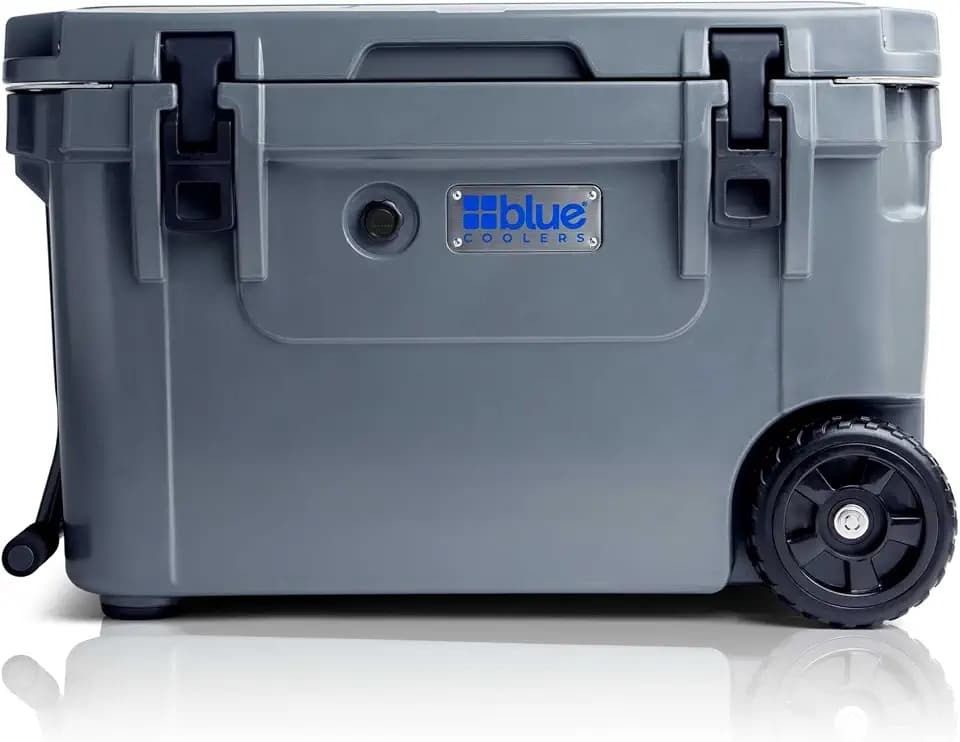 Blue Coolers Ice Vault – 60 Quart Roto-Molded Ice Cooler with Wheels | Large Ice Chest Holds Ice up to 10 Days |