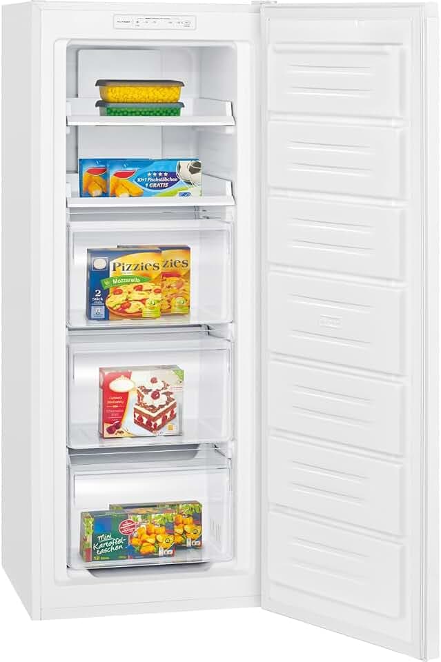 Bomann® Gefrierschrank Nofrost | freistehender Tiefkühlschrank | 161L | Total No Frost - nie wieder abtauen | MultiAirflow-System | Türanschlag wechselbar | Schnellgefrierfunktion | GS 7362 weiß