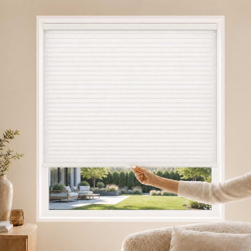 CHICOLOGY Cordless Cellular Shades, Room Darkening, Mist, 46x48