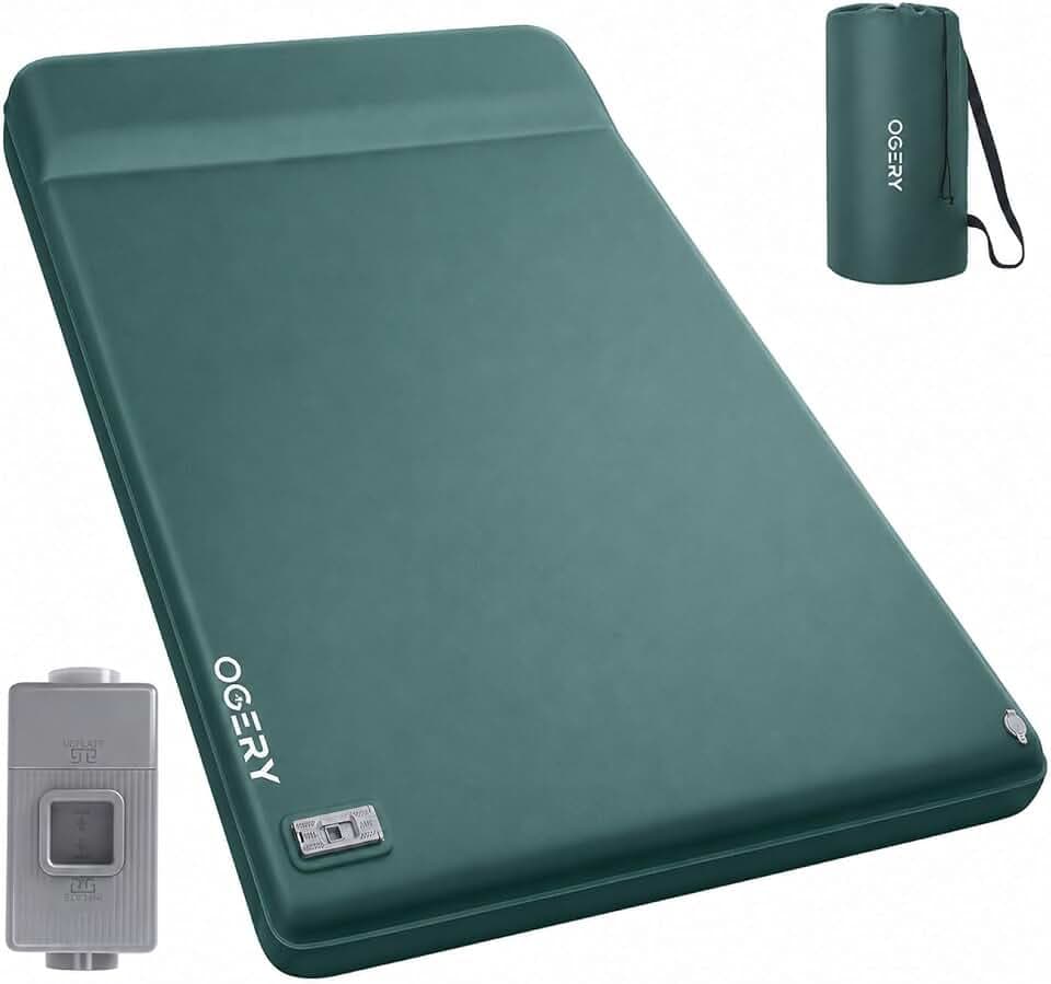 OGERY 3.15" Memory Foam Sleeping Pad, Self-Inflating with Electric Pump