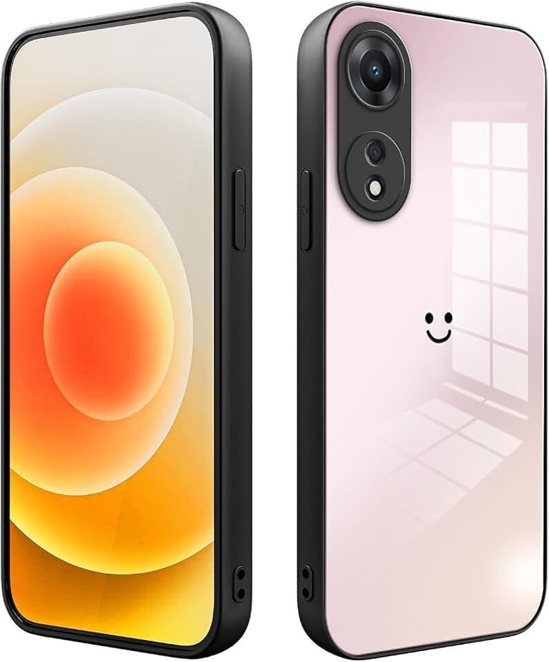 XINYEXIN Glas Handyhülle für Oppo A78 5G Hülle mit Farbverlauf, Mode Ultradünn Stoßfest Kratzfest Schutzhülle - Rosa