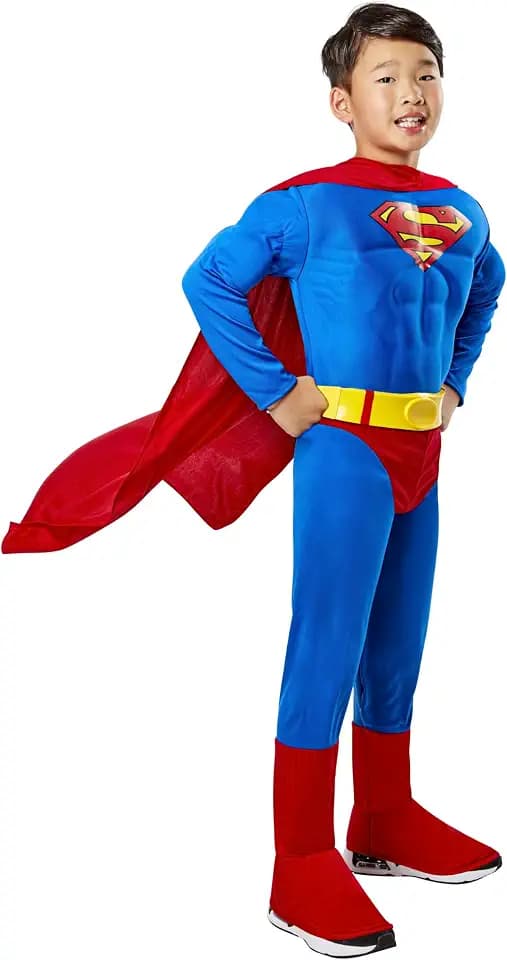 Rubie's Official DC Superman Muscle Chest Deluxe Boys Costume, Childs Fancy Dress Super Hero