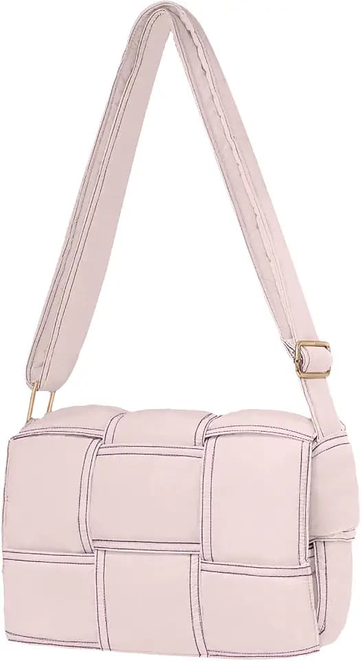 NAARIIAN Puffer Crossbody Bag for Women, Lightweight Puffy Shoulder Bags with Adjustable Strap,Quilted Woven Purse Hobo Bag