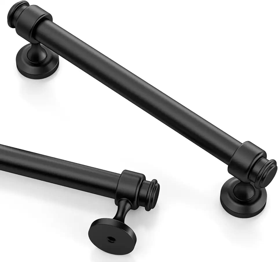 Asidrama 10 Pack 5 Inch(128mm) Matte Black Kitchen Cabinet Handles, Cabinet Pulls Kitchen Cabinet Hardware for Cupboard Drawer Pulls 2910I