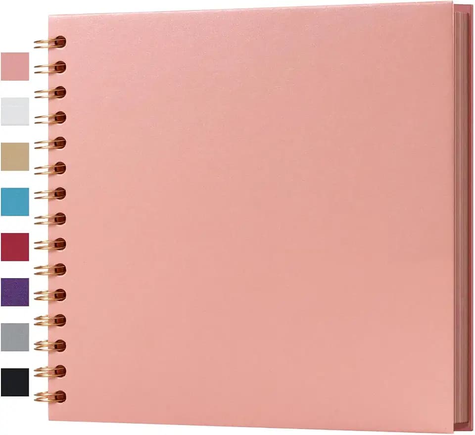 potricher 8 x 8 Inch DIY Scrapbook Album 40 Pages with Kraft Paper, Pink