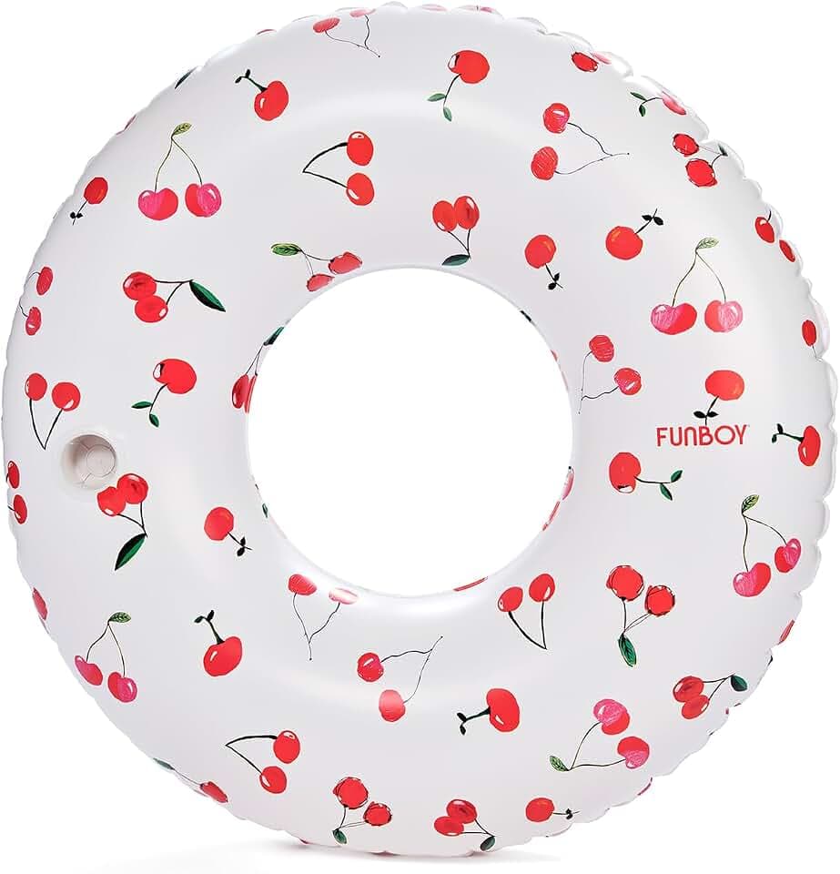 FUNBOY 46" Cherry Pool Float Inner Tube with Cup Holder