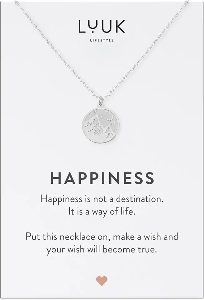 LUUK LIFESTYLE Dainty Stainless Steel Pendant Necklaces Silver Gold Rose