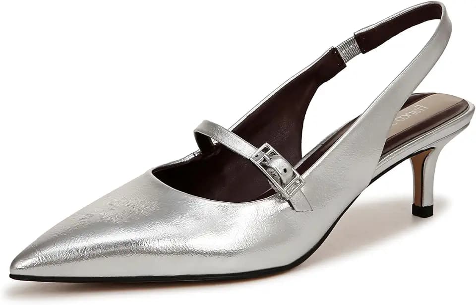 Franco Sarto Khloe Pointed Toe Slingback Kitten Heel