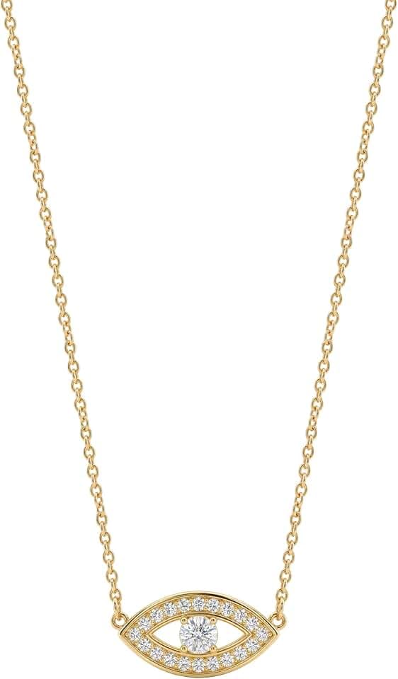 MEVECCO Evil Eye Necklaces for Women, 18K Gold Plated Cubic Zirconia