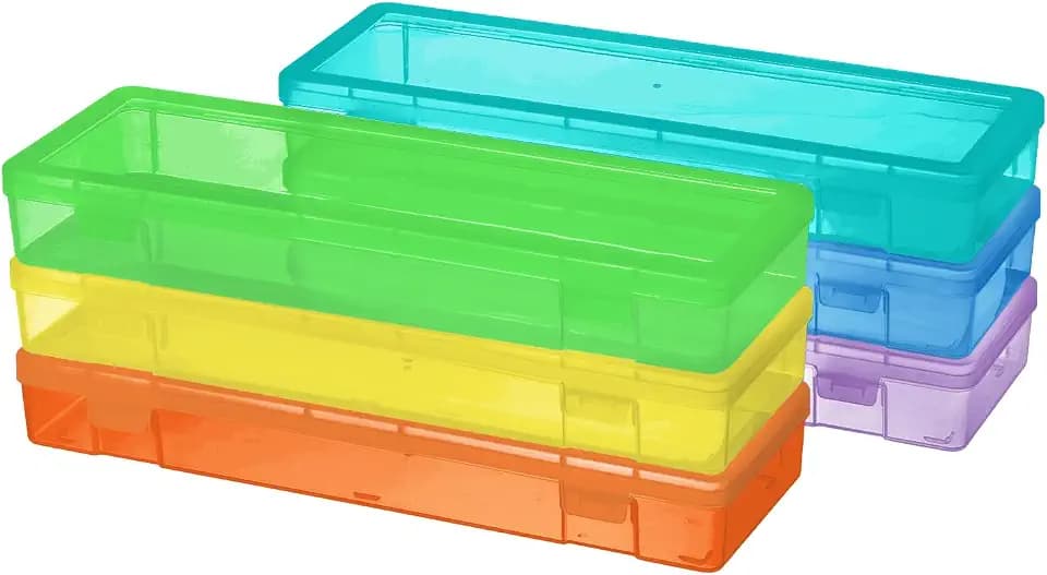 novelinks Plastic Pencil Boxes and Small Plastic Containers with Lids