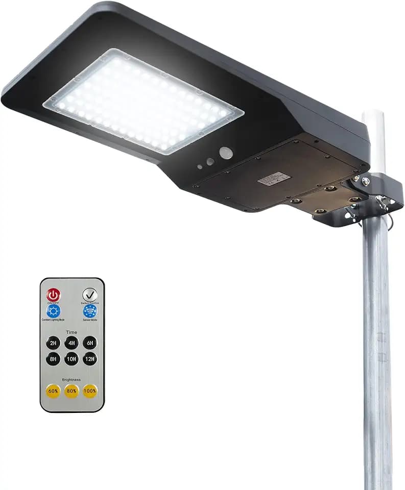 Wagan EL8592 6000 Lumens LED Integrated Solar Powered Street Flood Light