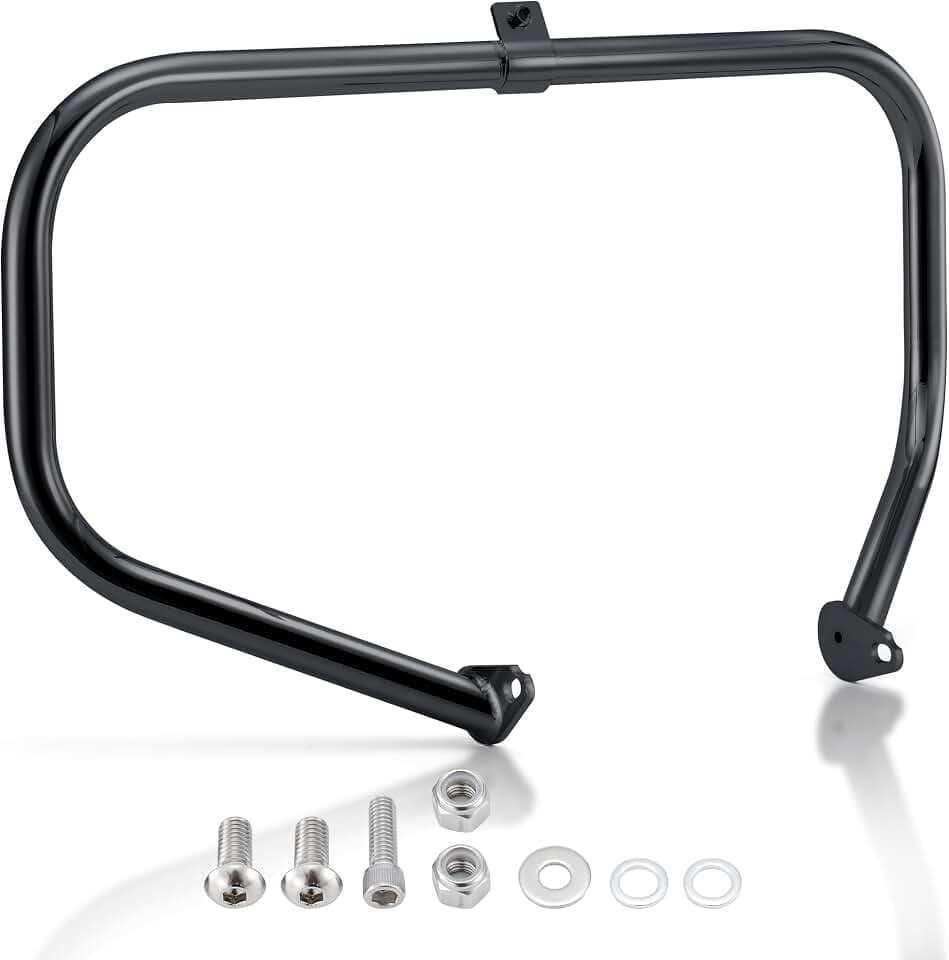 MoKitDora Touring Crash Bar 1.25" Fat Highway Engine Guard for 1997-2008 Harley Street Electra Road Glide King Models, Black