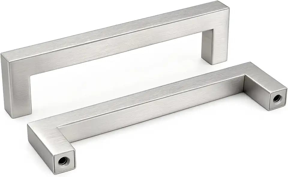 homdiy 35 Pack 5 Inch Brushed Nickel Cabinet Pulls Cabinet Handles Square Door Handles Modern Dresser Drawer Stainless Steel Hardware