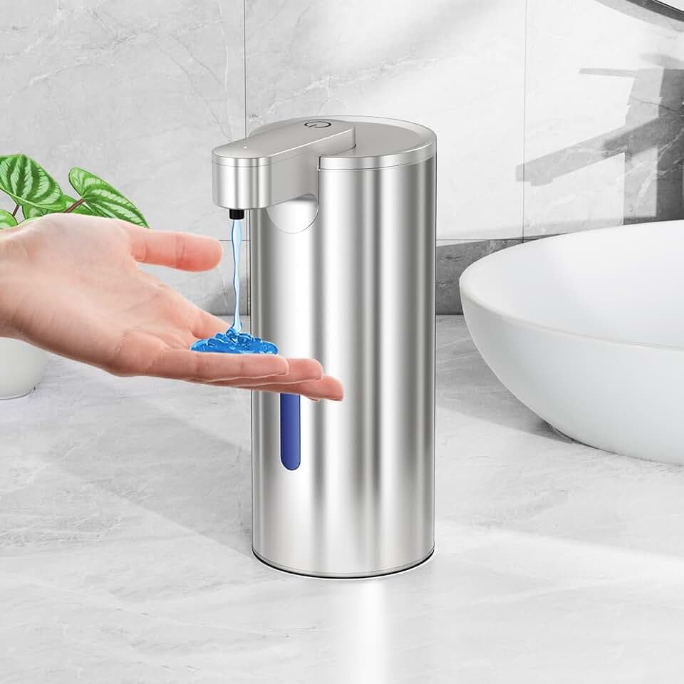Fachixy Seifenspender Automatisch mit Berührungsloser Sensor, Edelstahl,Gel