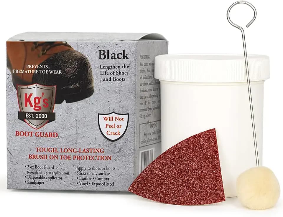 Kg's Boot Guard Brush On Toe Protection – Brush On Liquid for Tough, Long-Lasting Safety Protection on Boots