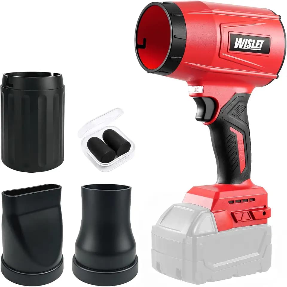 Cordless Leaf Blower Compatible with Milwaukee 18V Battery (Tool Only, No Battery), 800,000 RPM Brushless Turbo Blower up to 60m/s, 1.5 lbs Handheld Dust Blower for Patio, Lawn & Garage
