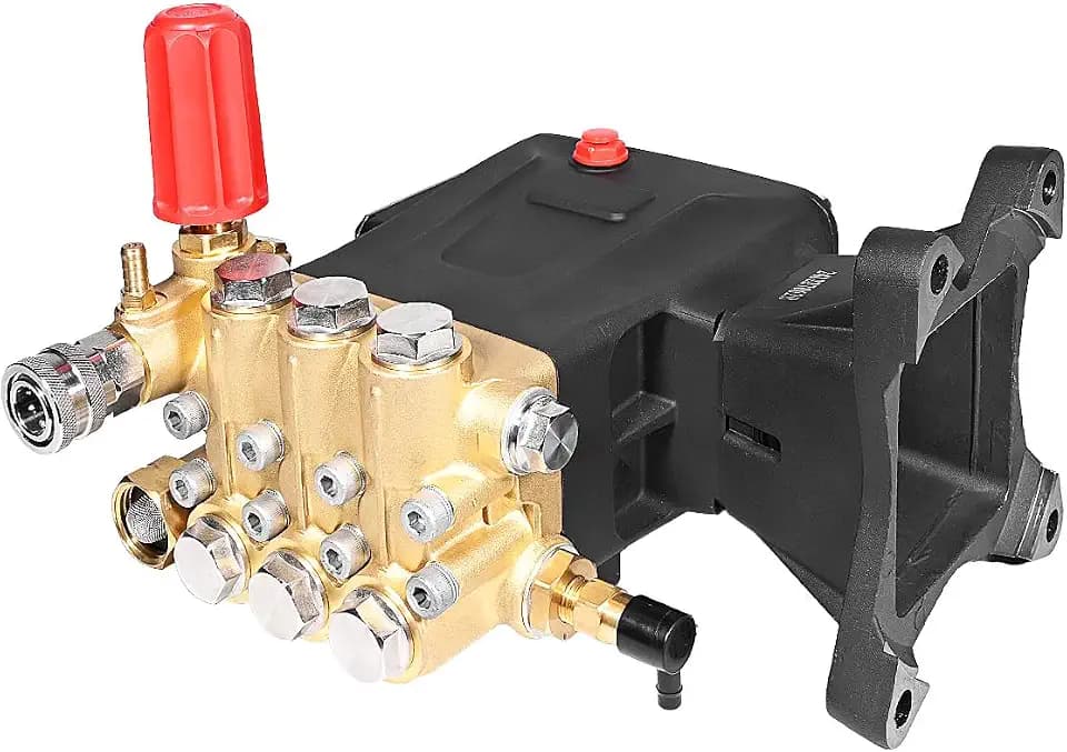 Pressure Washer Pump, 4200 PSI 4.2 GPM Triplex Pump, Horizontal 1" Shaft Power Washer Pump for Gas Pressure Washers, with 5 Nozzles, M22-14mm Adapter, Compatible for Honda GX270 GX340 GX390